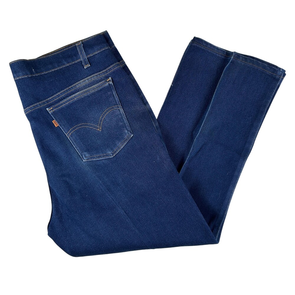Vintage Levis 517 Jeans Mens 40x27 Dark Blue Bootcut Orange Tab Denim USA 90s